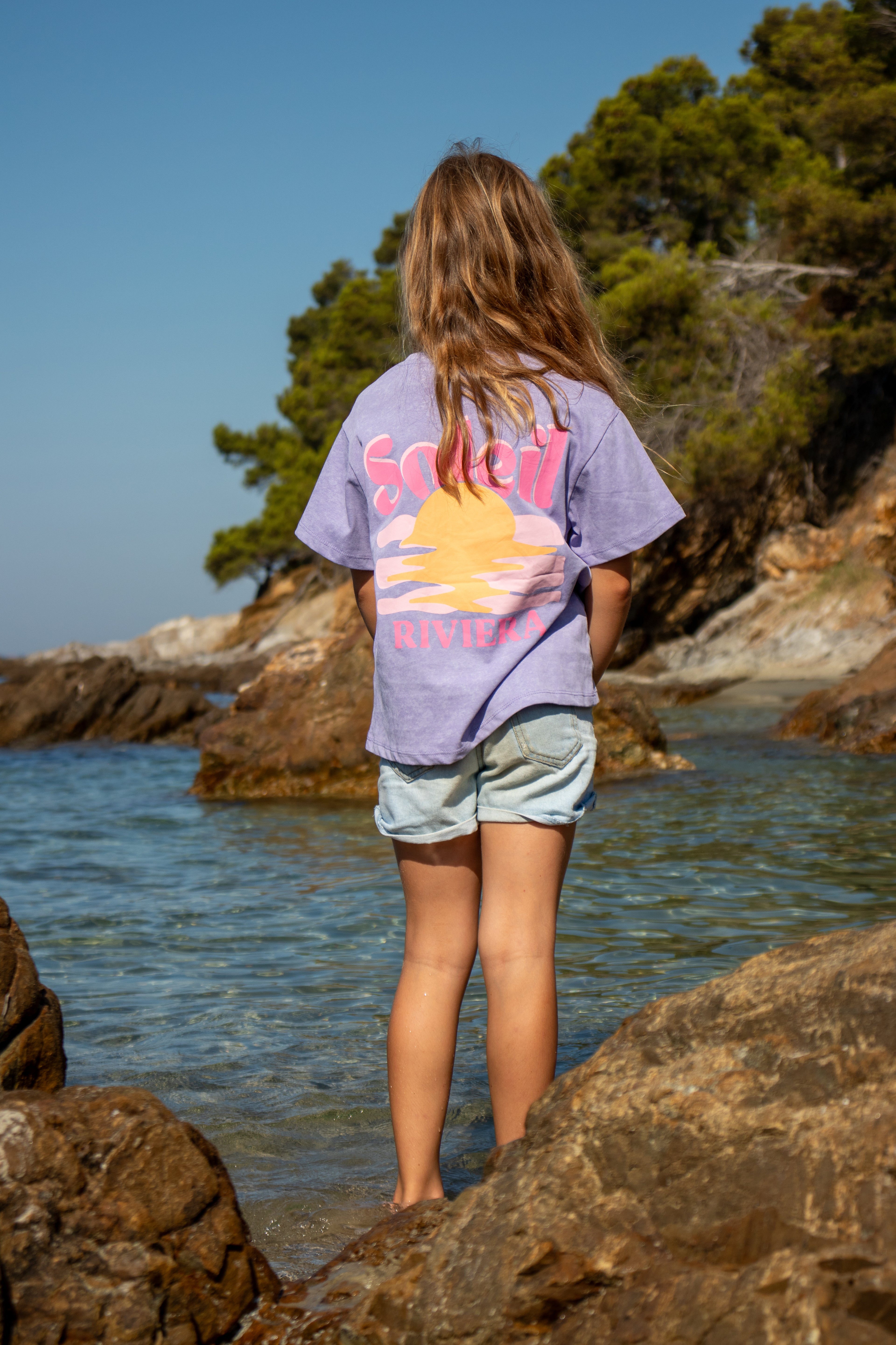 T-shirt SOLEIL RIVIERA violet enfant