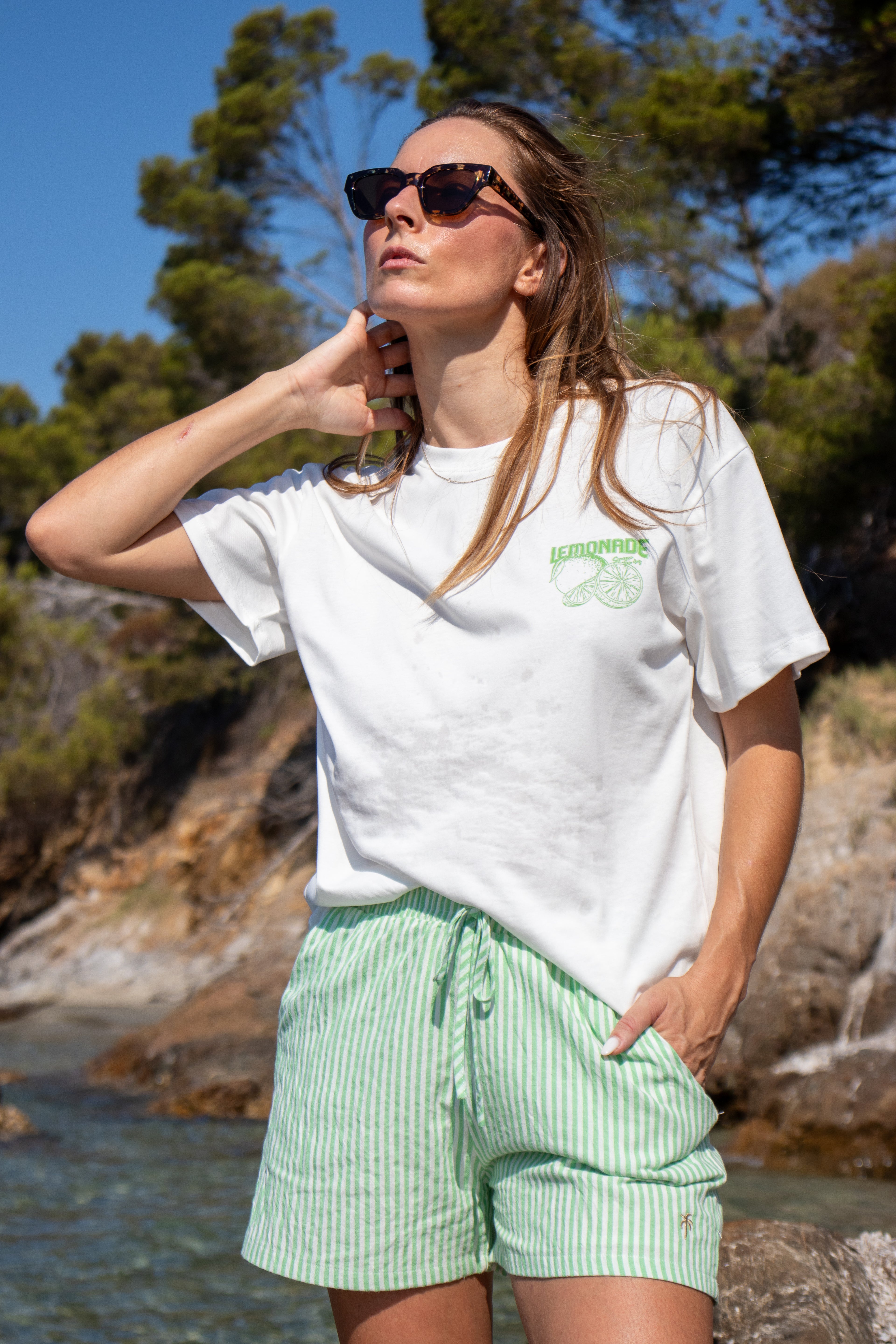 Short PALMA vert femme