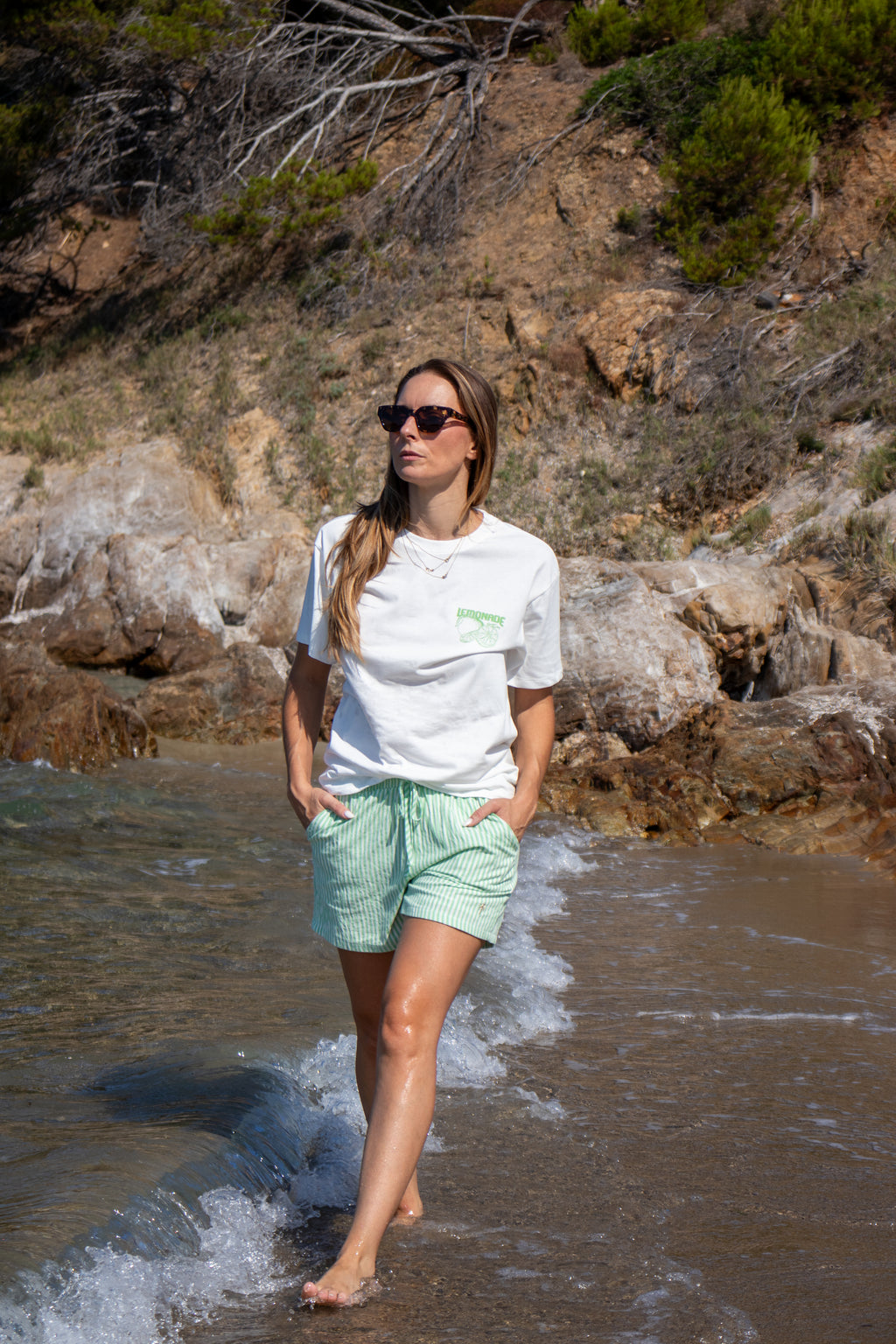 Short PALMA vert femme