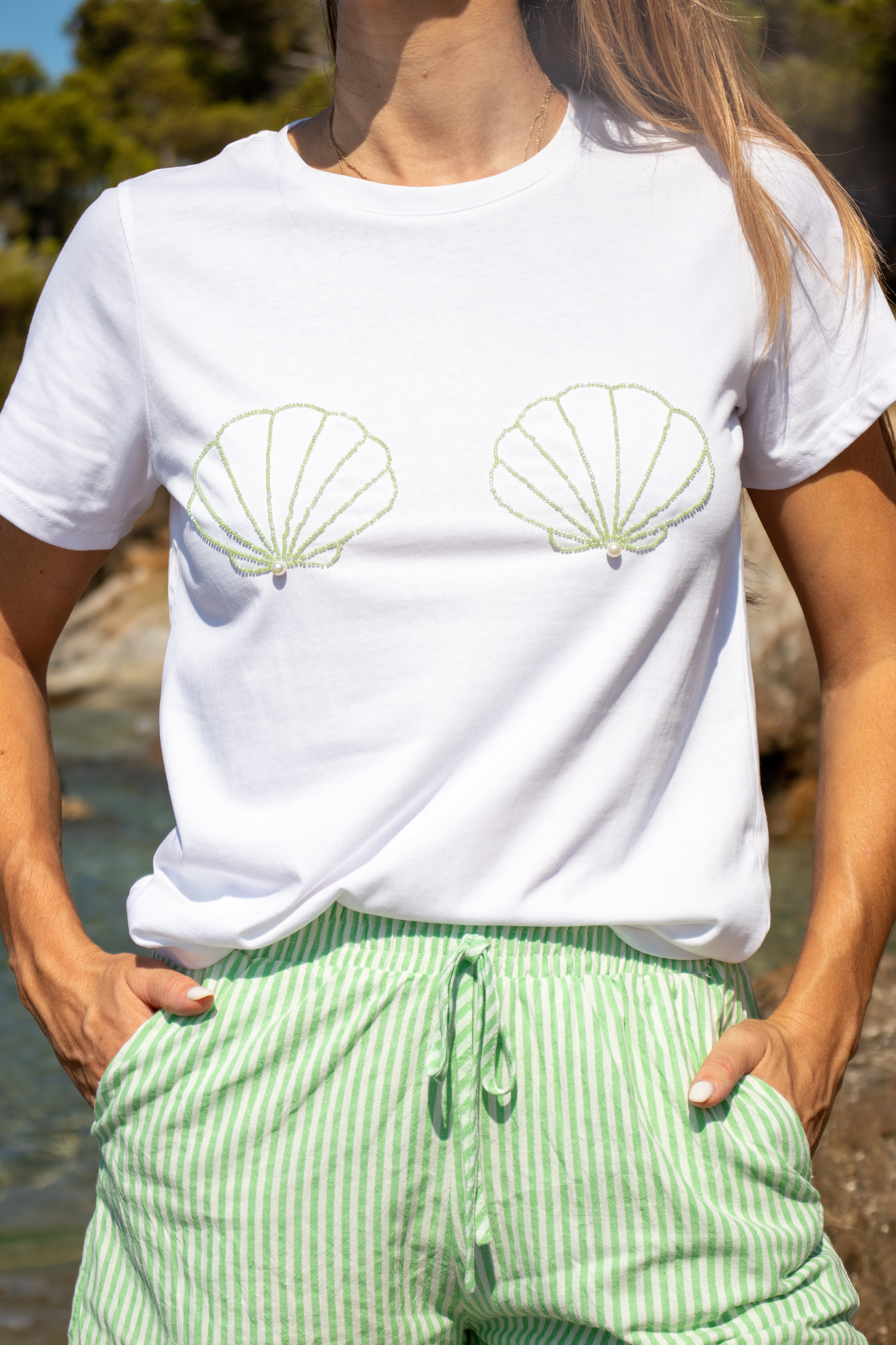 T-shirt NACRE vert