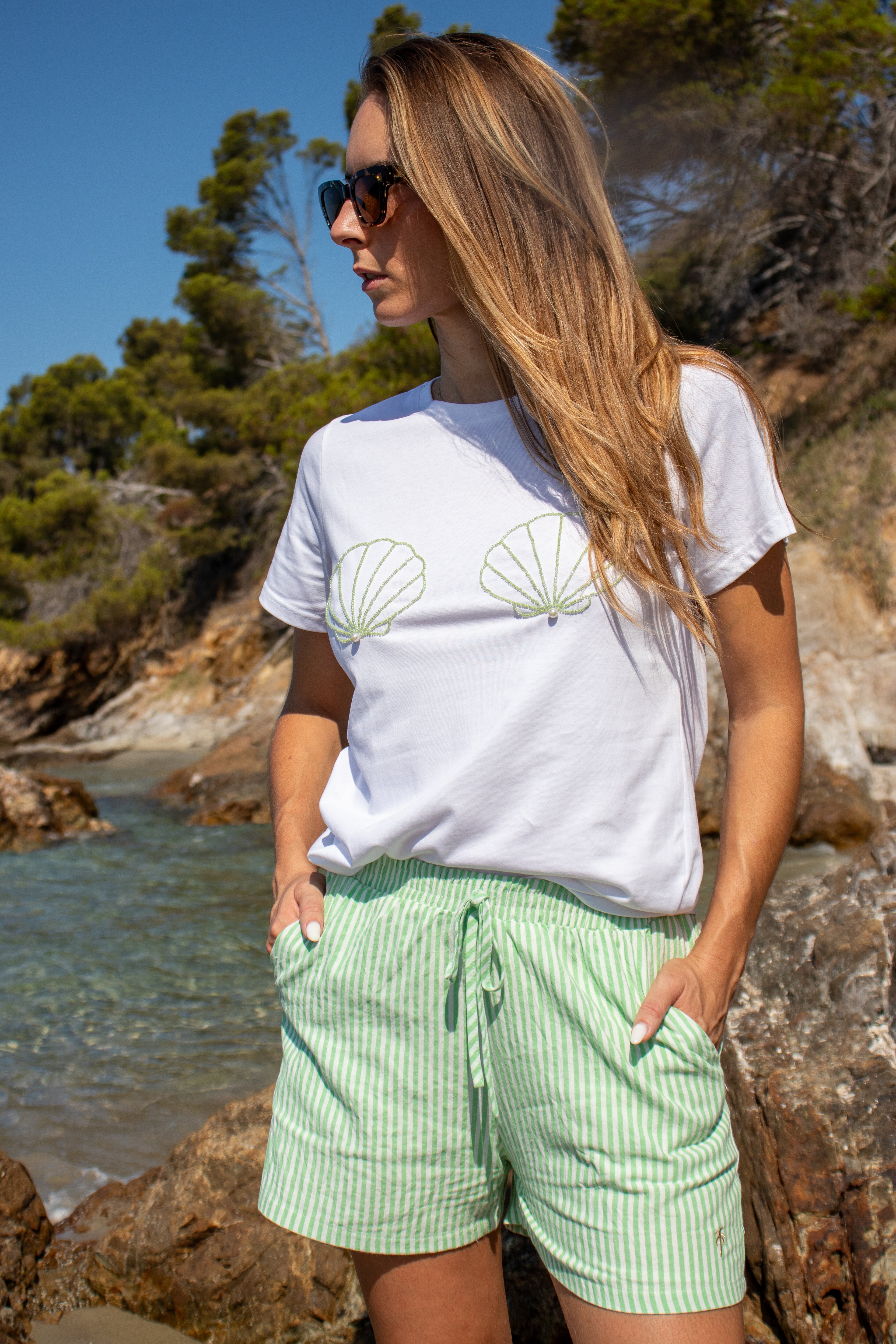 T-shirt NACRE vert