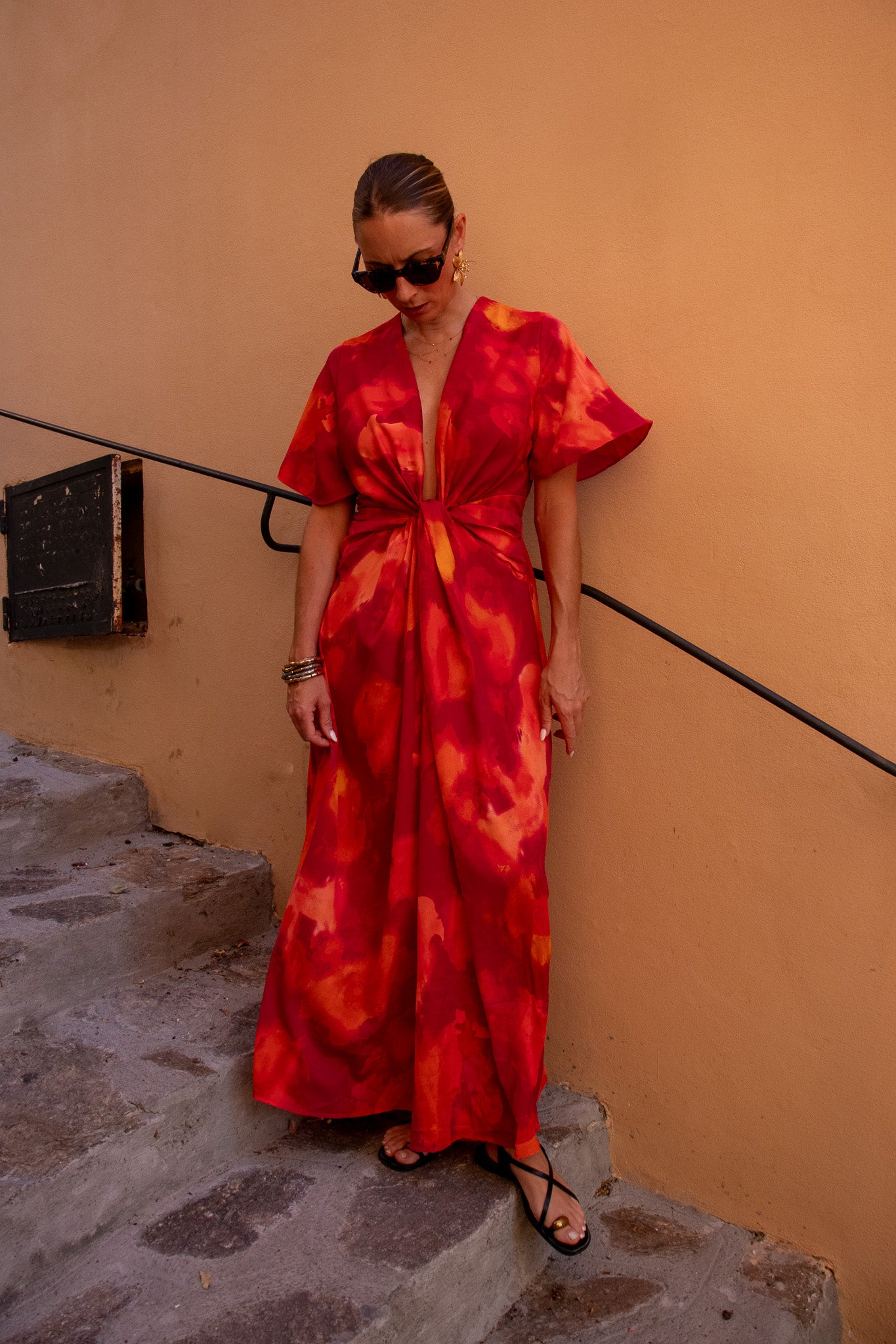 Robe SUNSET fuchsia & orange