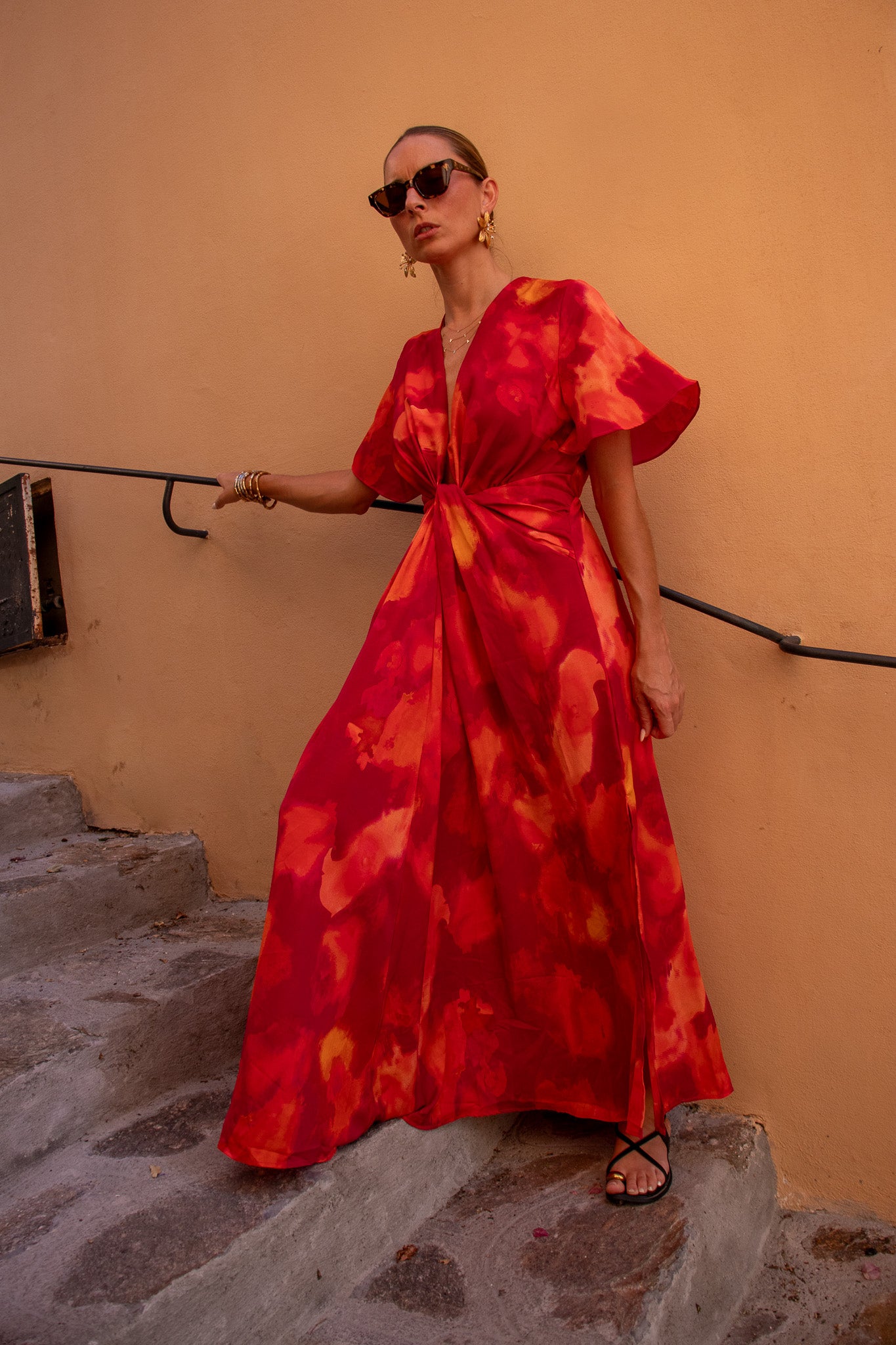 Robe SUNSET fuchsia & orange