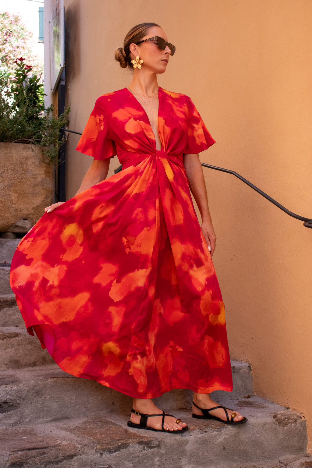 Robe SUNSET fuchsia & orange